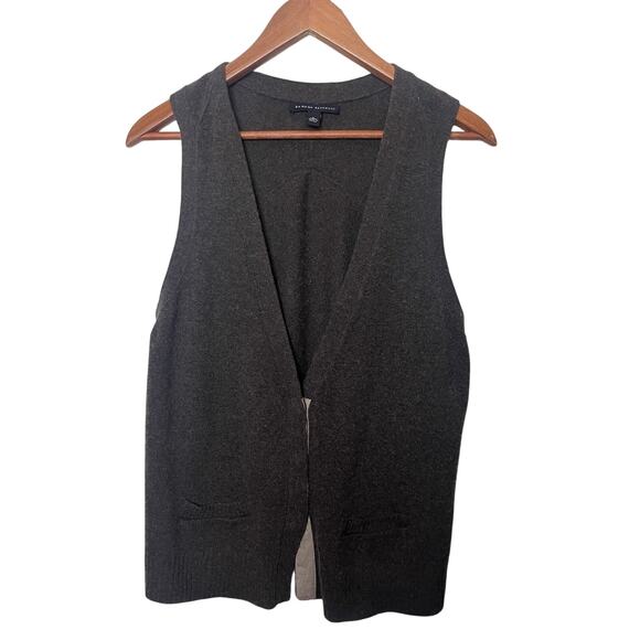 Banana Republic V-Neck Sweater Vest Women’s Sz Large Brown Wool Cashmere Blend - Picture 1 of 8